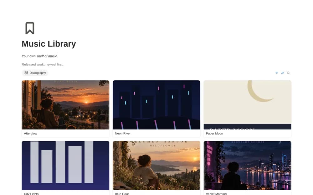 Artist Production OS | Scoreloom Studio Notion template preview