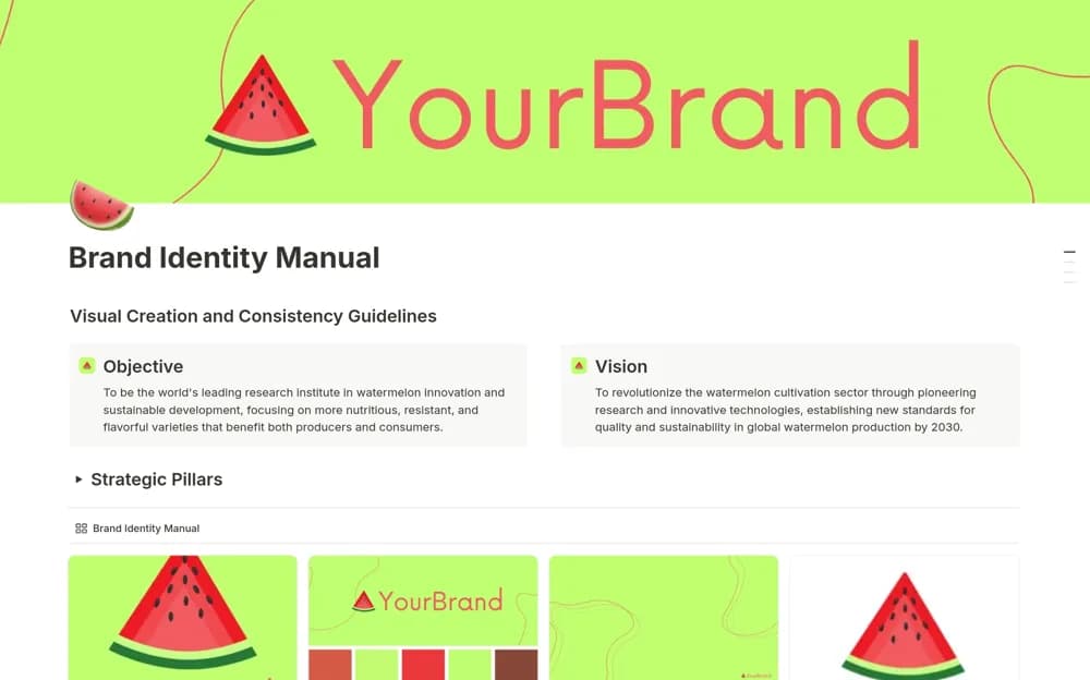 Brand Identity Manual Notion template preview