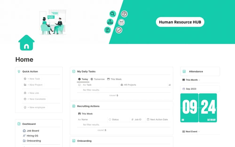 Human Resource Hub Notion template preview