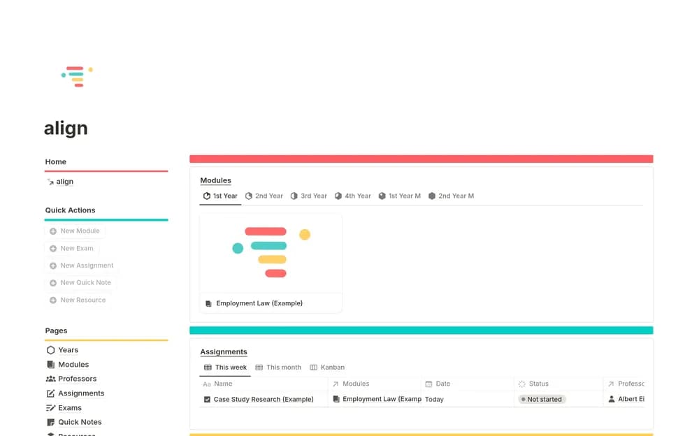 Student Life Planner — preview from Notion Marketplace