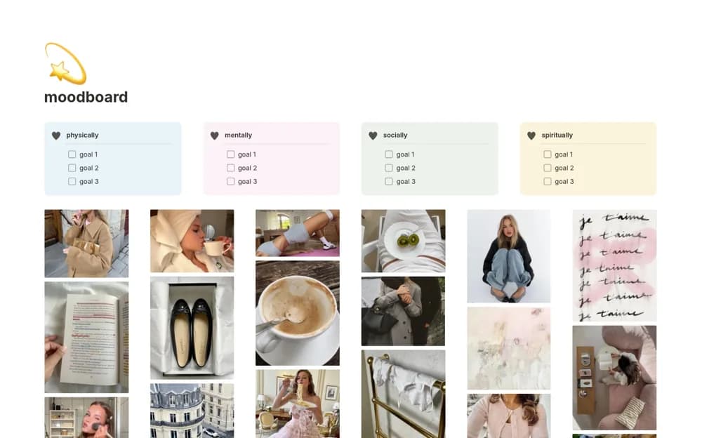 moodboard Notion template preview
