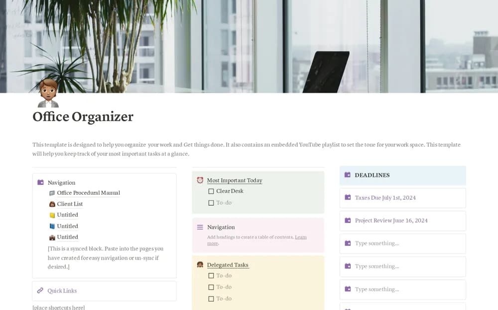 Office Organizer — preview from Notion Marketplace