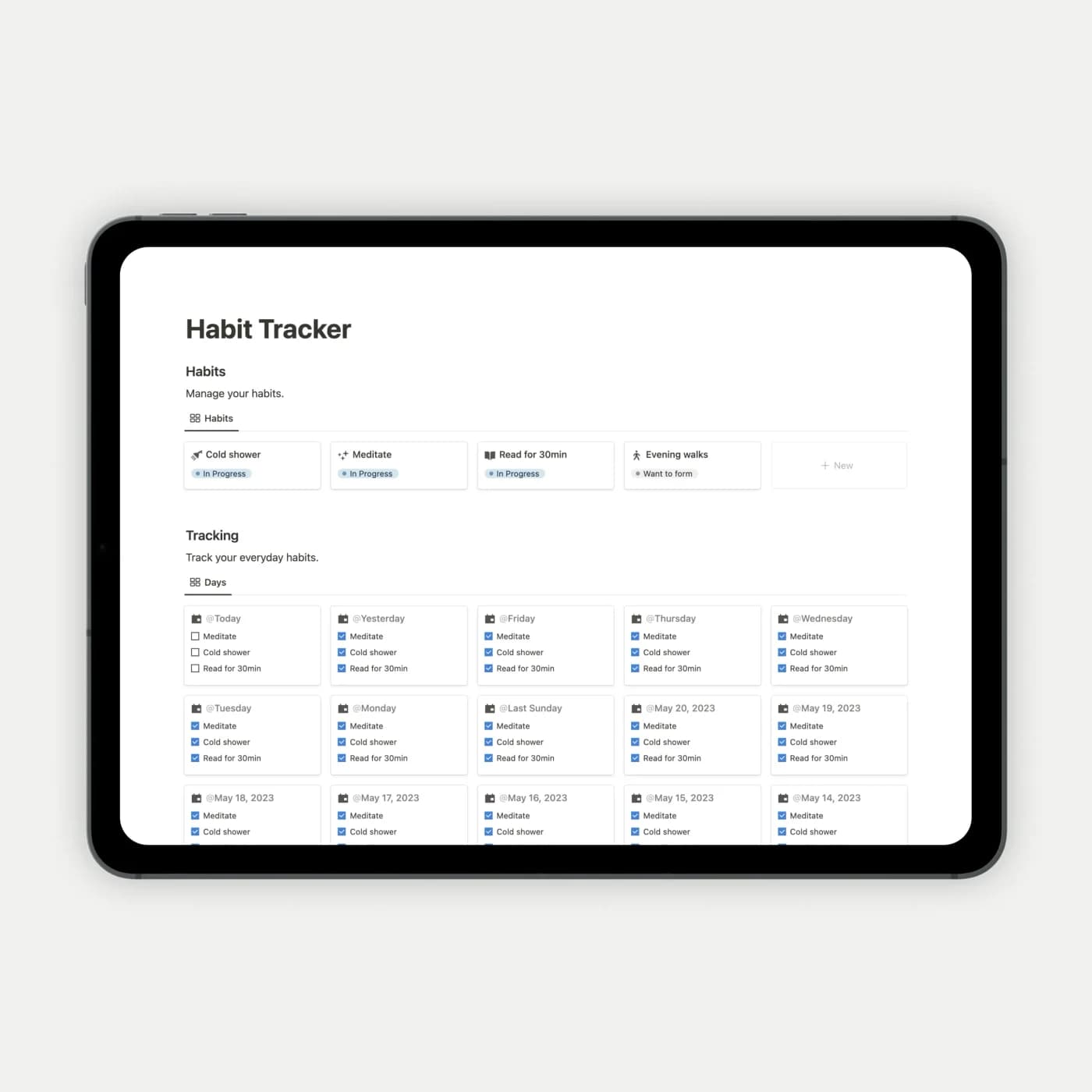 Notion Habit Tracker Notion template preview