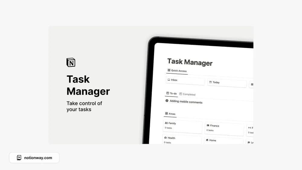 Notion Task Manager 2 Notion template preview