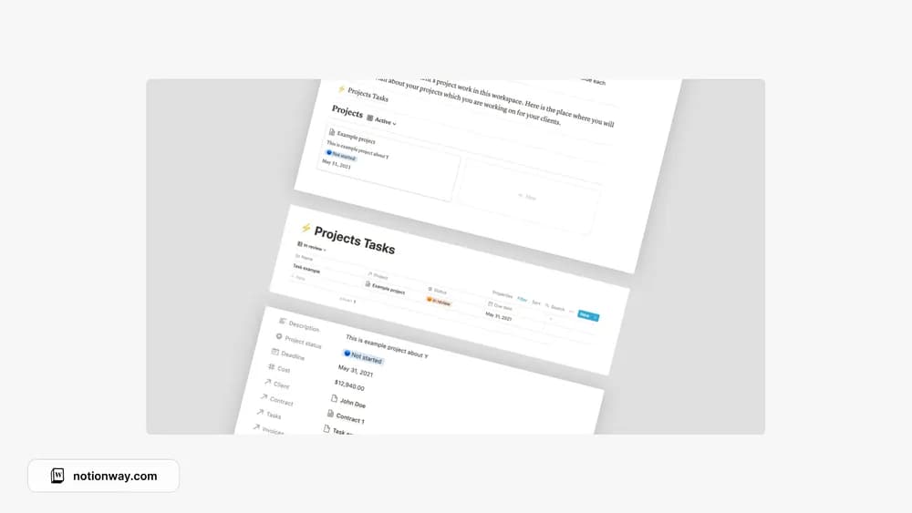 Freelance Business Starter Notion template preview