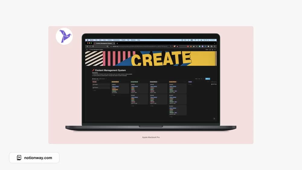 Content Management System Notion template preview
