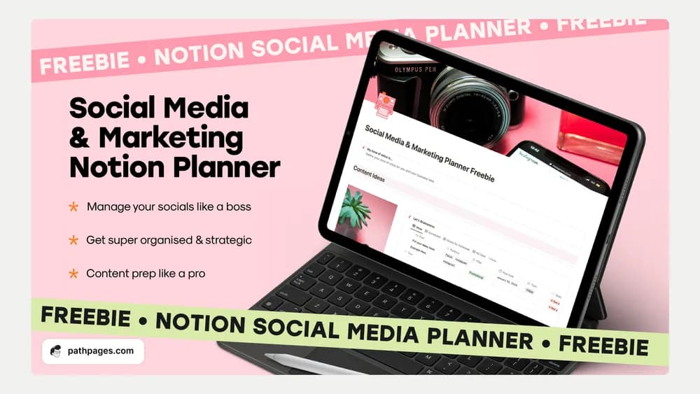 Social Media & Marketing Planner Notion template preview