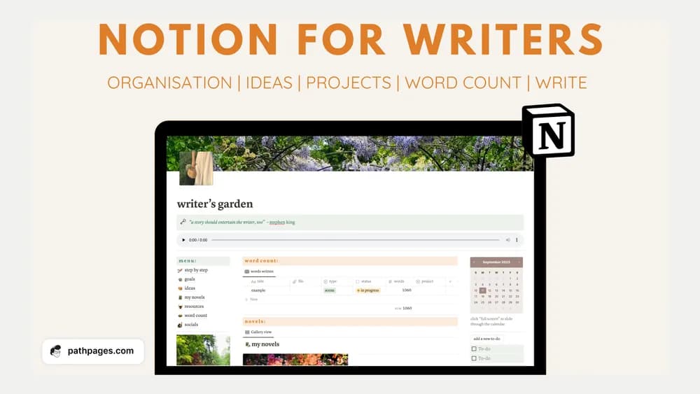 Notion Writer Template Free Notion template preview