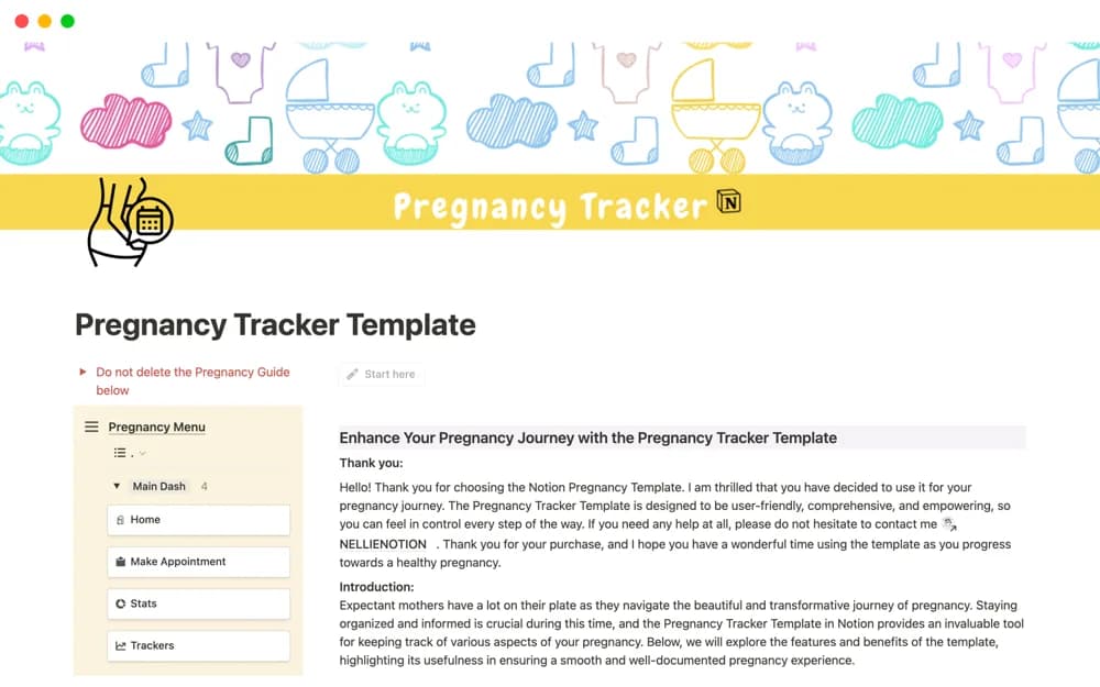 Pregnancy Tracker Template Notion template preview