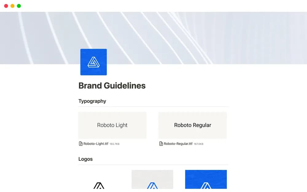 Public Brand Guidelines Notion template preview