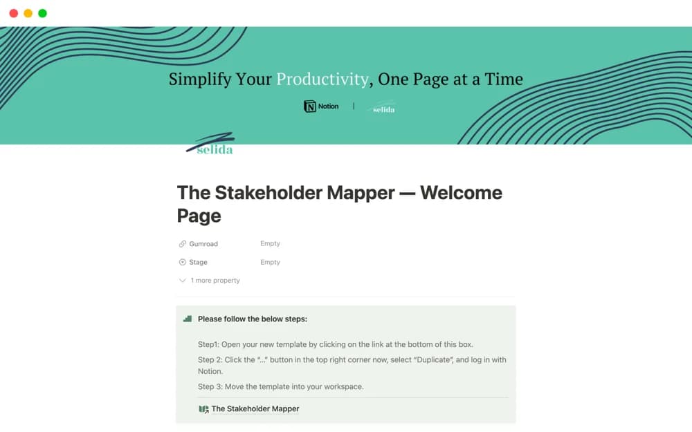 The Stakeholder Mapper — preview from Notion Marketplace