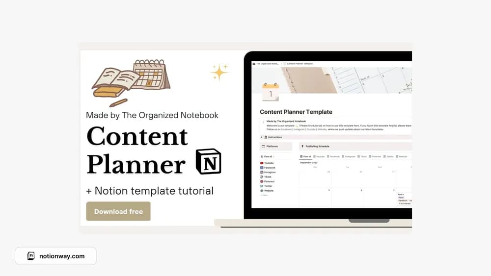 Content Planner Notion Template — preview from PathPages